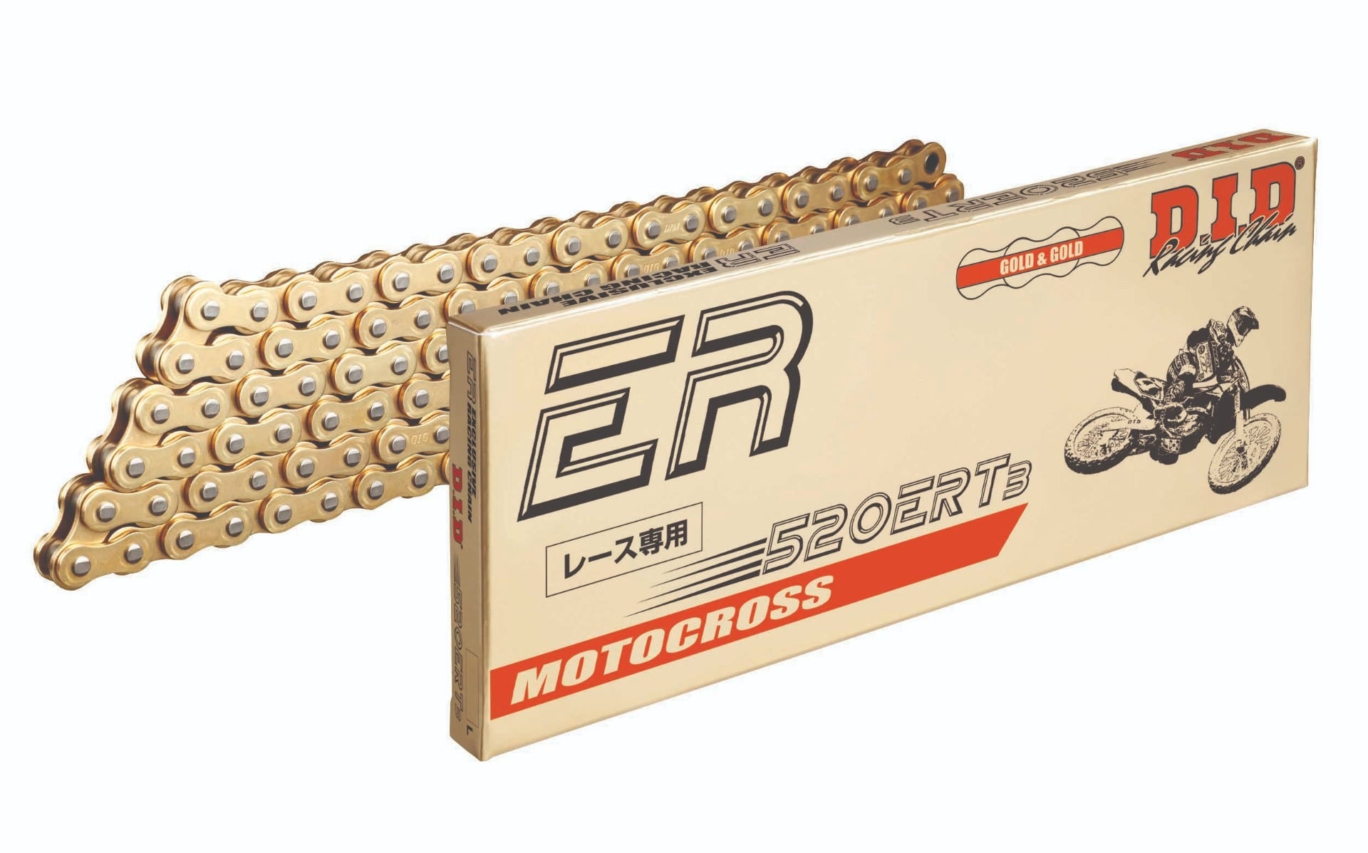 DID #520 ERT3 Racing Chain 120L RJ - Clip GOLD&GOLD