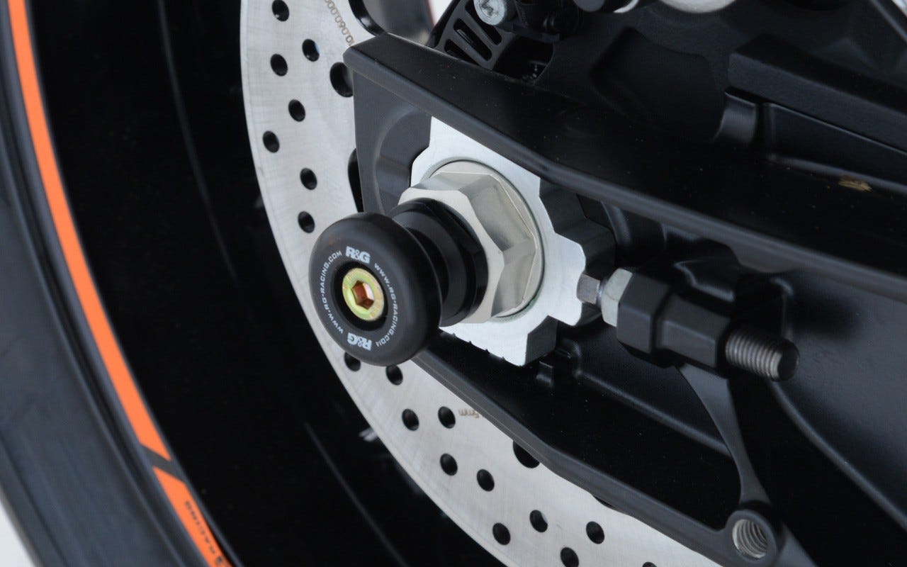Rear Spindle Sliders, ORANGE, KTM 790 Duke