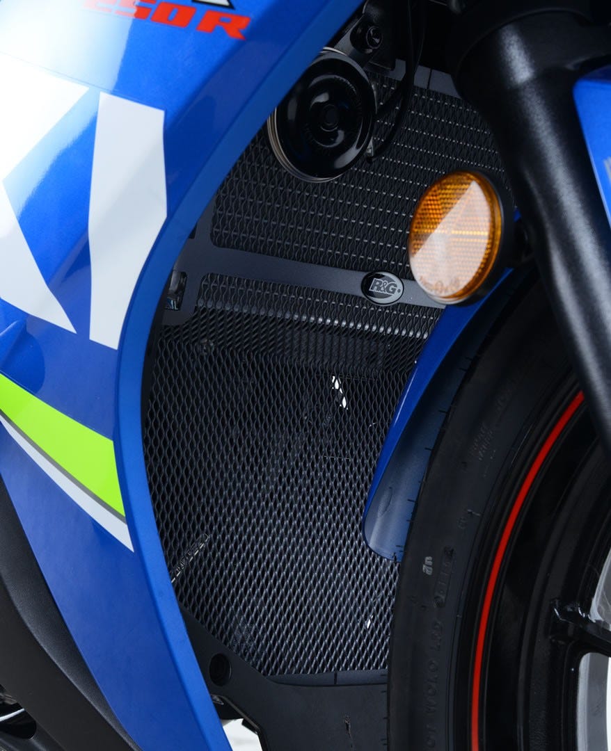 Radiator & Downpipe Guard BLACK (one piece)- GSX250R '17-