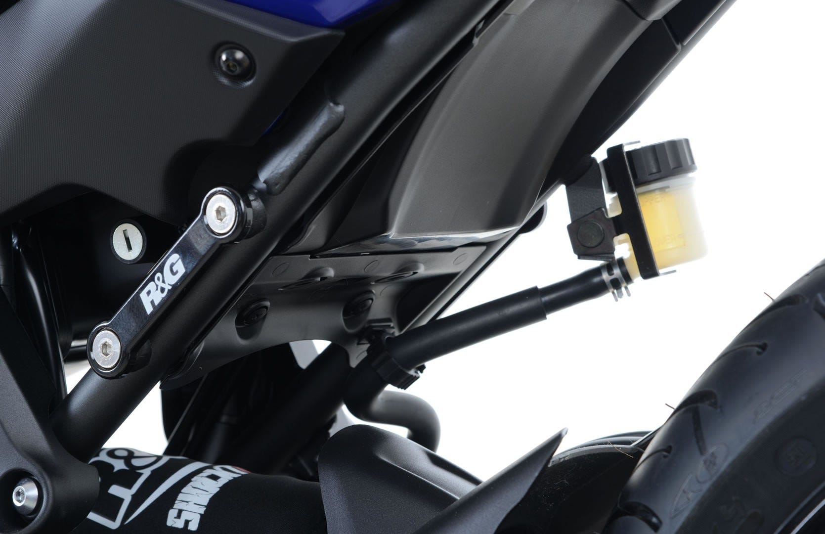Rear Footrest Plates (pair, BLACK), Yamaha Tracer 700