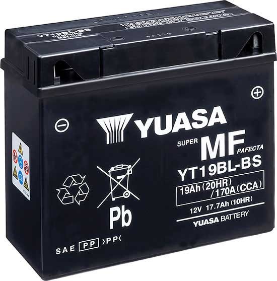 YUASA SUPER MF BATTERY YT19BL-BS