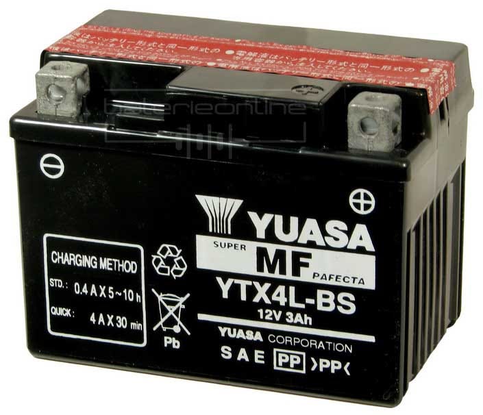 YUASA SUPER MF BATTERY YTX4L-BS